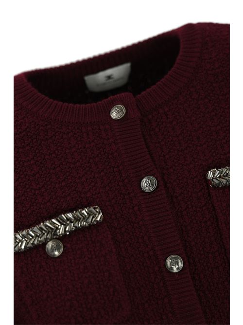 Cardigan in boucle' rouge noire Elisabetta Franchi | MK17S47E2CG3